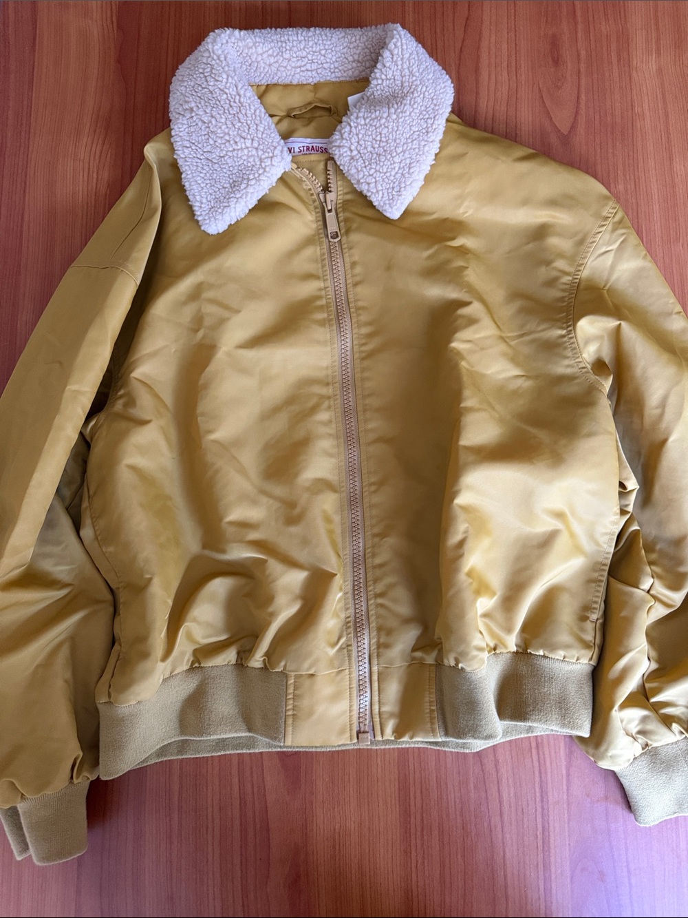 Levi's Mustard Yellow Bomber Jacket with Sherpa Collar